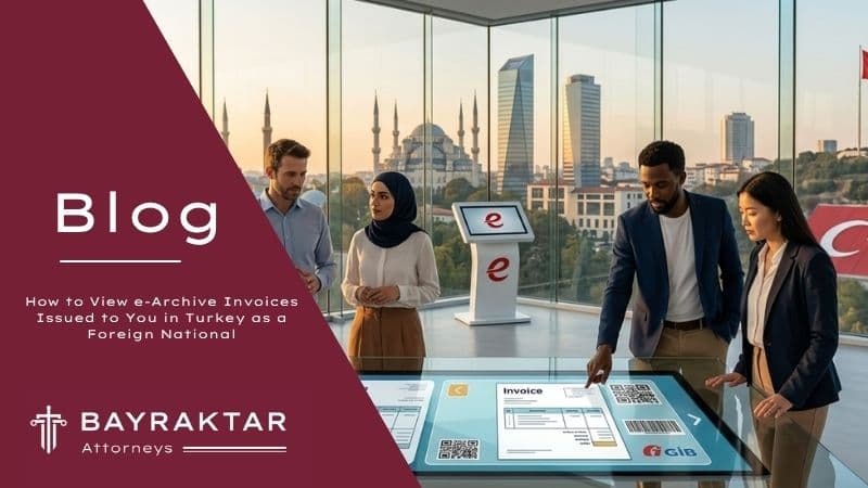 A professional business meeting in a modern Istanbul high-rise office featuring a view of the Hagia Sophia. Four diverse professionals gather around a large, transparent digital touch table displaying Turkish GİB e-archive invoices, with a Gemini logo placed in the bottom left corner.
