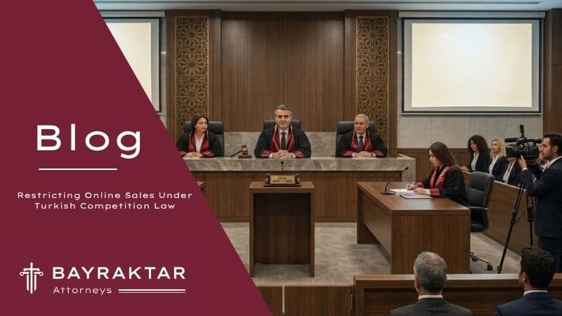 A modern Turkish courtroom setting with three judges in official black and red robes seated at the bench. Lawyers and legal professionals are seated at desks presenting arguments, with a Gemini logo visible in the bottom left corner.